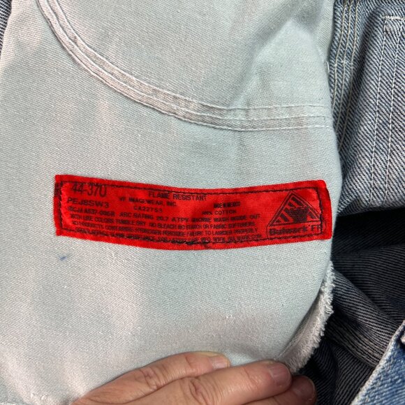 Bulwark FR Flame Resistant Denim Work Jeans 44x30 Relaxed Fit Mens Safety Blue - Picture 4 of 12
